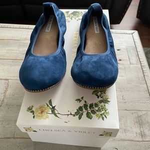 Chelsea and Violet Blue Suede Flats